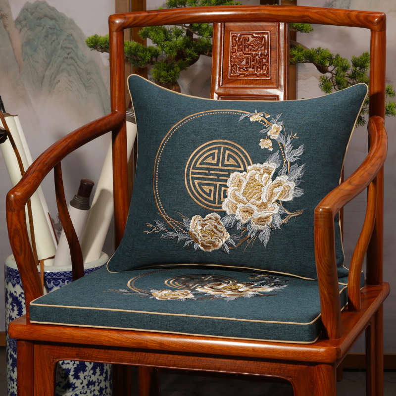 新中式座椅垫红木椅子坐垫乳胶实木沙发太师椅圈椅茶餐桌座垫防滑