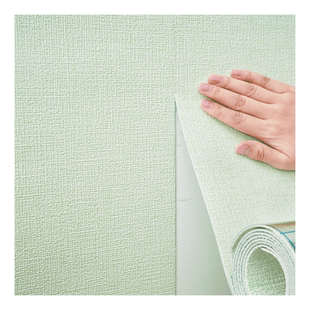 浅绿色墙纸自粘防水防潮防霉壁纸墙贴墙布墙面装饰卧室温馨墙贴纸