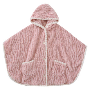 冬季连帽颈肩保暖披肩上衣加厚月子护肩产后喂奶防寒斗篷秋冬睡衣