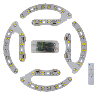 led灯芯圆形灯盘灯板替换风扇吸顶灯灯带贴片灯条三色遥控灯泡管