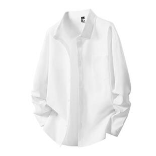 班尼路S&K系列男士衬衫春季白色翻领长袖衬衫砂洗休闲薄款外套男A