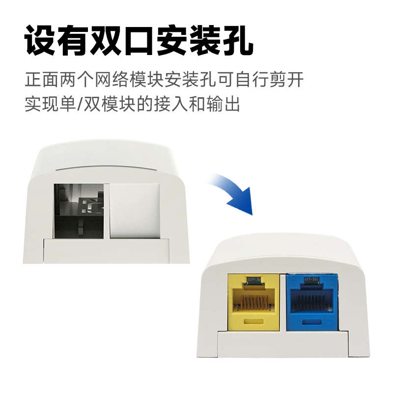 泛达Panduit双口桌面型网络面板盒ABS环保桌面面板网线网络桌面盒