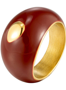 复古珐琅滴油戒指18K金