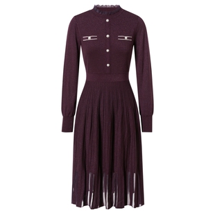 La Koradior拉珂蒂商场同款时尚秋季新款法式针织气质长袖连衣裙