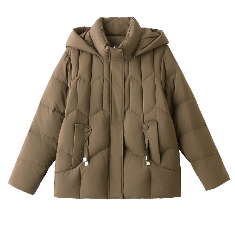 正品冬季新款妈妈羽绒服女中长款连帽加厚保暖中老年宽松洋气外套