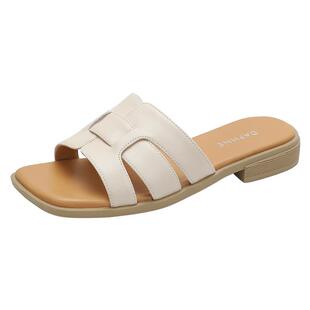 达芙妮一字拖鞋女款夏外穿2026新款度假风海边凉拖鞋低跟女士凉鞋