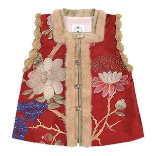 本格汉服女童秋冬2025新款儿童拜年服冬装中国风比甲套装马面裙