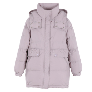 羽绒服女东北抗冻加厚中长款连帽宽松保暖大码欧货白鸭绒面包服潮