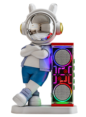 桌面站姿太空人酷酷宇航员带音响送礼摆件书房客厅办公室搭配装饰