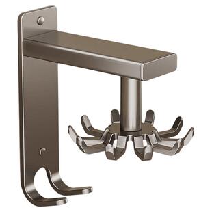 厨房挂钩壁挂式置物架旋转收纳架勺子铲子挂架免打孔架子吸盘承重