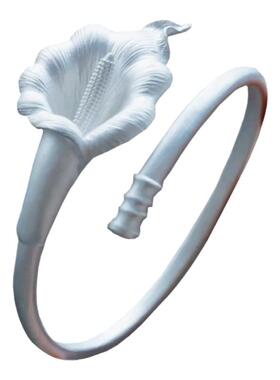 马蹄莲s925银国风手镯女中式复古喷砂开口设计素圈高级感小众手环