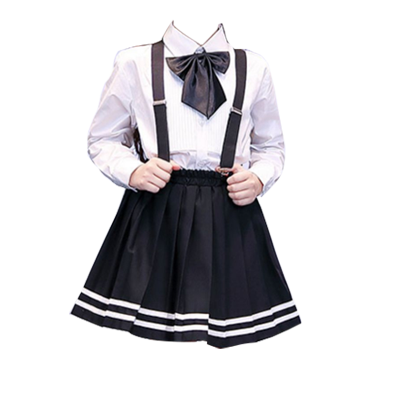 儿童礼服女童六一长袖衬衫短裙背带学生合唱演出服钢琴演奏毕业服