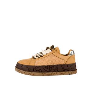 欧阳娜娜同款NOOWA设计感小众厚底板鞋女真皮透气舒适潮酷休闲鞋