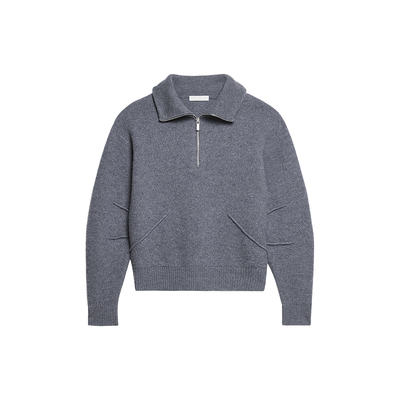 半拉链翻领毛衣半拉链翻领毛衣