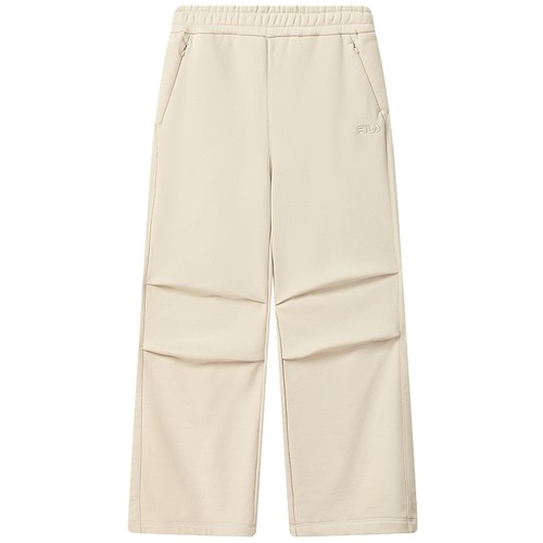 FILA 斐乐官方女士针织长裤2025冬季新款时尚休闲加绒宽松直筒裤