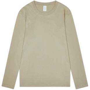 【买一送一】230克重磅精梳棉纯色长袖T恤宽松纯棉圆领净版打底衫