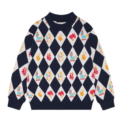 儿童毛衣加厚抗静电新年拜年服