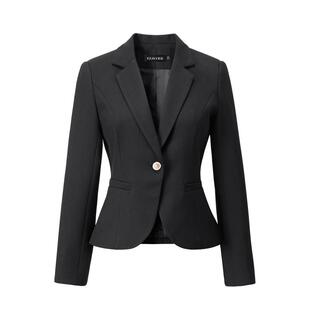 颜域气质西装外套女士2026新款早春收腰显瘦职业装高级感黑色正装