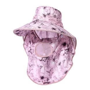 大檐遮阳帽女夏季户外防晒遮脸太阳帽时尚透气薄采茶凉帽骑车帽子