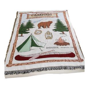 外贸户外装备旅行休闲毯子美式复古风野营地毯露营地布桌布野餐垫