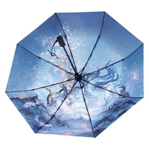 国潮青丘全自动雨伞晴雨两用