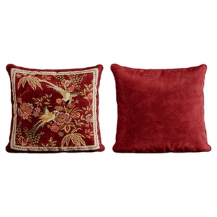 春和锦明新中式沙发抱枕红色喜庆氛围感结婚新年装饰床上靠枕高档