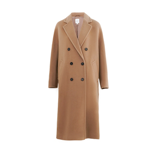 HONRN/红人双排扣中长款山羊绒羊毛呢子大衣外套女秋冬HI55OD699