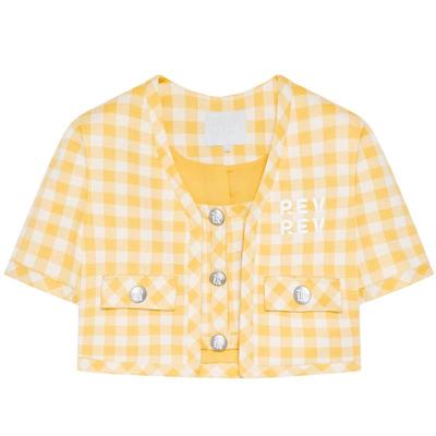 REVAN芮范设计师款学院风格纹两件套外套RN30105022