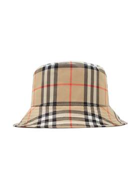 格纹棉质渔夫帽BURBERRY