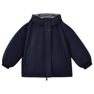 哈齿童装冬季儿童羽绒外套双面穿上衣加厚保暖男童女童连帽羽绒服