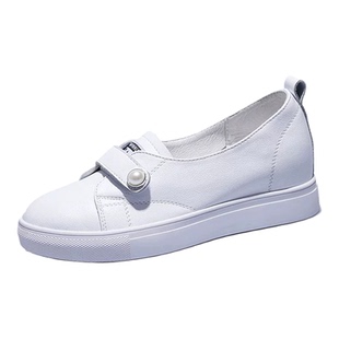 魔术贴内增高女鞋子真皮小白鞋女2026新款爆款显脚小百搭休闲板鞋