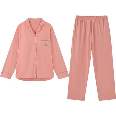 秋鹿男女纯棉5A抑菌情侣睡衣