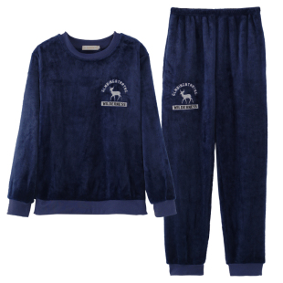 珊瑚绒睡衣女秋冬加绒加厚套装法兰绒长袖时尚洋气家居服女可外穿