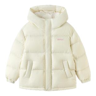 巴拉巴拉女童羽绒服大童加厚连帽外套儿童白色羽绒服冬装新款童装