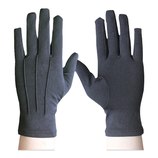 尼龙三筋涤纶白手套礼仪带扣表演保安司机文玩工作劳保安检短薄款