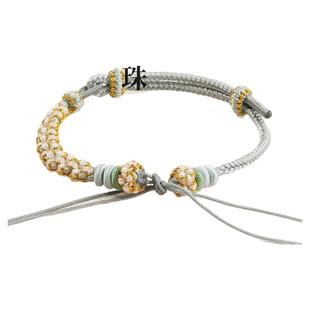 铃兰花平安扣编织手绳diy手工半成品穿黄金转运珠本命年红绳手链