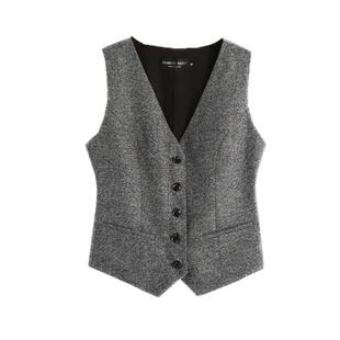 欧美范儿2025秋冬欧美百搭显瘦复古女士毛呢马甲短款大码马夹背心