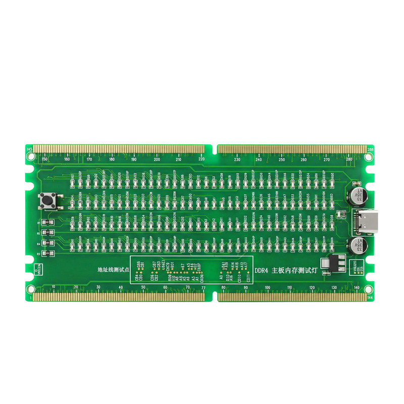 HMT台式机DDR4电脑内存插槽带灯测试仪测试卡正反两用USB供电TC04