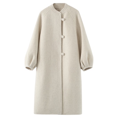 漫沿manyan国风羊毛大衣女过膝