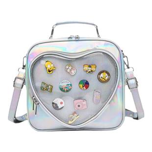 樱桃酱原创方形小食量痛包简约百搭双背斜挎包手提包可爱立体心型