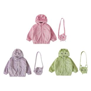 幼悠女童卡通连帽外套加绒冬季儿童萌萌可爱表情刺绣厚实温暖上衣