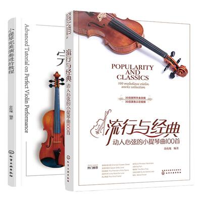 2册 小提琴完美演奏进阶教程+动人心弦的小提琴曲100首 小提琴技巧训练 乐理基础音乐素养进阶 小提琴古典曲流行曲演奏技巧指南