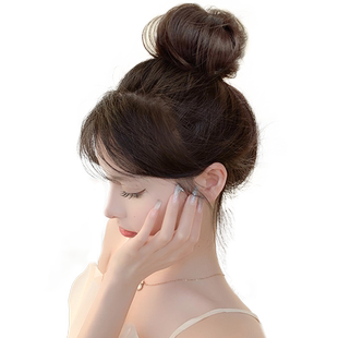 丸子头假发  懒人盘发假发包发圈长须假发发包蓬松自然真发丸子头