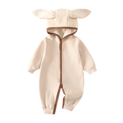 新生婴儿保暖加绒加厚连体衣