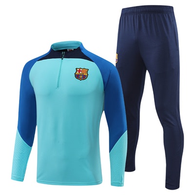 巴萨训练服足球套装定制比赛队服