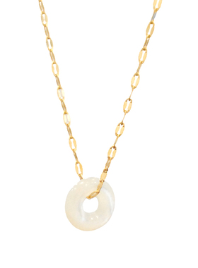 深海白蝶贝平安扣项链18k金