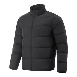 李宁连帽短款羽绒服男2025年新款保暖防风防泼水鸭绒冬季通勤外套