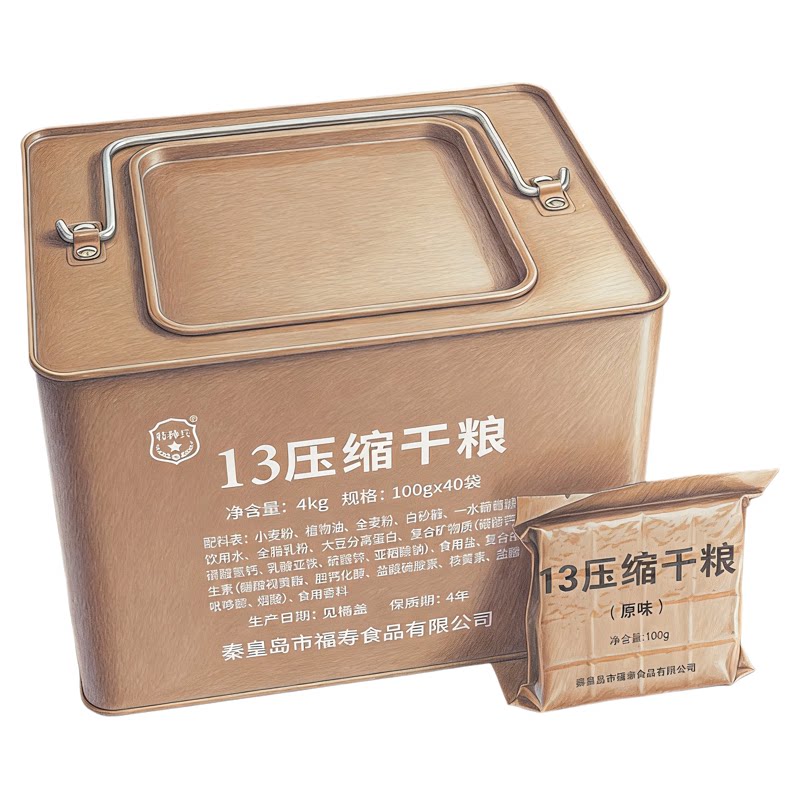 正品13压缩干粮铁桶装新鲜日期
