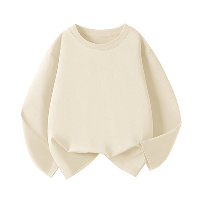 儿童纯色长袖纯棉T恤中大童上衣