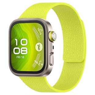 适用华为watchfit4pro手表带fit4手环荔枝纹磁吸硅胶腕表带运动智能手环fit3男士高级感女生夏季透气